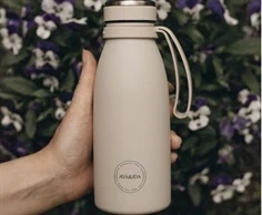 AYA&IDA cream beige flaskestrop og sportslåg til drikkeflaske